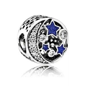 Pandora Vintage Night Sky Charm - Blue Murano Glass & Sterling Silver S925 - NWT
